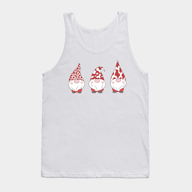 Merry Christmas Gnomes With A Cow Print Tank Top by MasliankaStepan